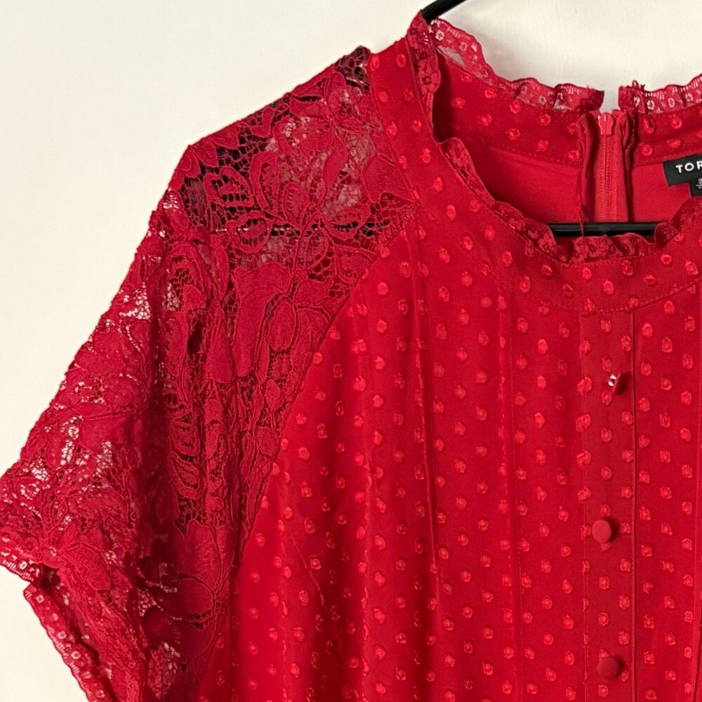 Torrid Mini Clip Dot & Lace Dress